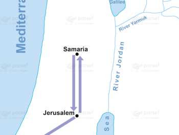 Phillip Journeys to Samaria and Gaza Map image