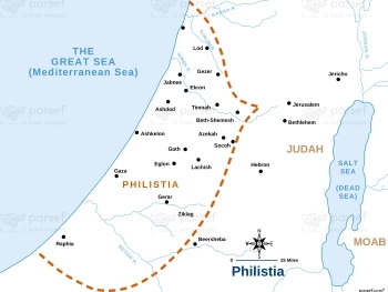 Joshua Philistia Map image
